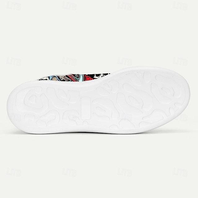 Men's and Skull White Horror with Sneakers Graphic Red