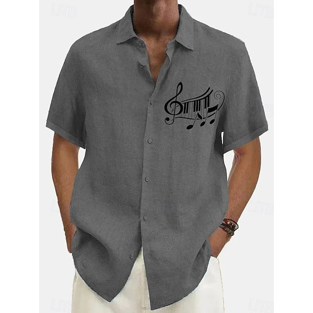 Button Beach Casual Shirt Men's Up Summer
