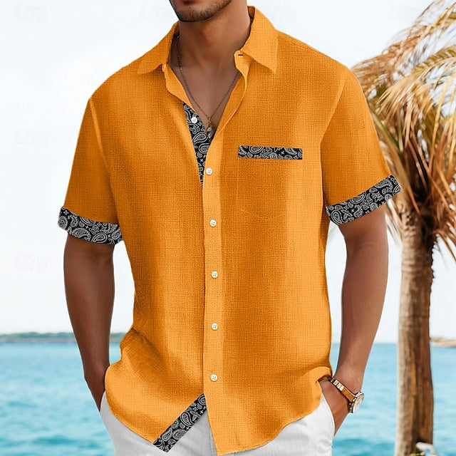Men's Shirt Beach Summer Linen Untucked