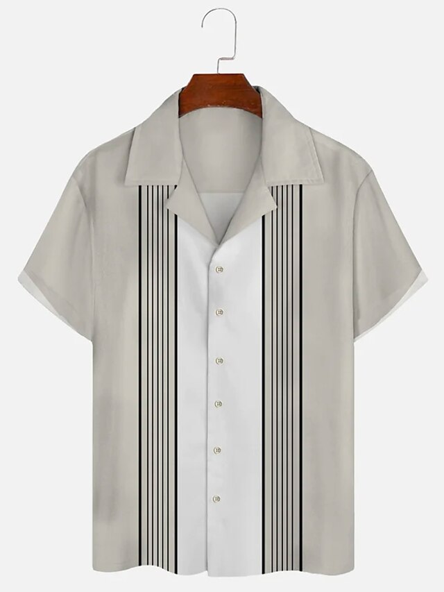 Collar Shirt Casual Cuban Men's Summer