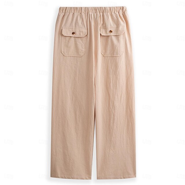 Beach Trousers Men's Linen Summer Pocket Pants Pants Pants