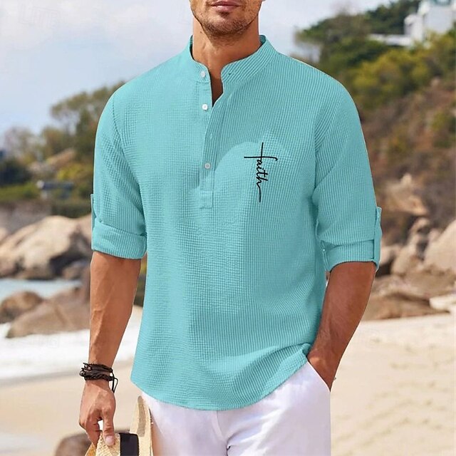 Men's Summer Beach Popover Shirt Casual