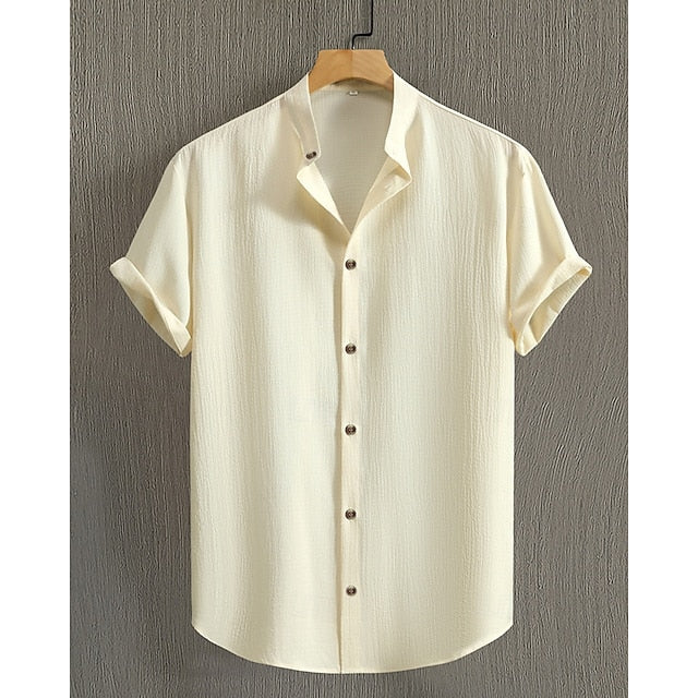 Summer Men's Up Casual Beach Button Shirt