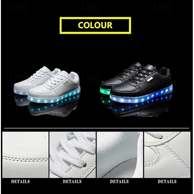 for Up – LED Sneakers USB Gold and Women Light Men