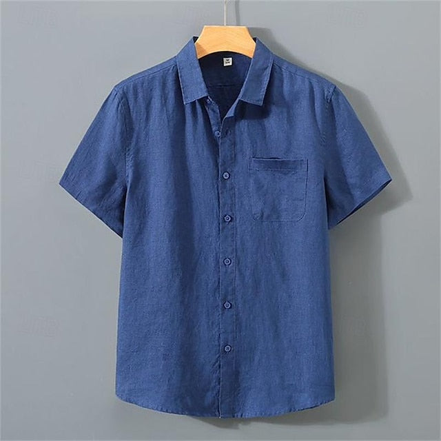 Shirt Casual Cotton Men's Linen