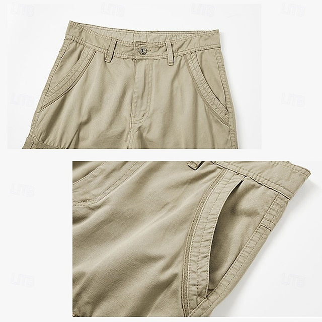 Pocket Pants Chinos Joggers Elastic Trousers Casual Men's