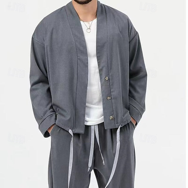 Men's Casual Sets Green Matching 2 Shirt Set Piece