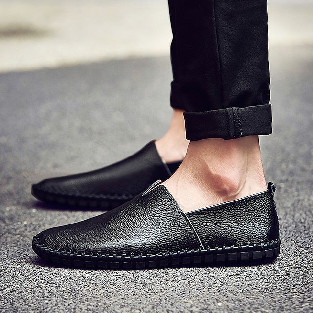 Cowhide Leather Premium Green Loafers Men's with – Metal