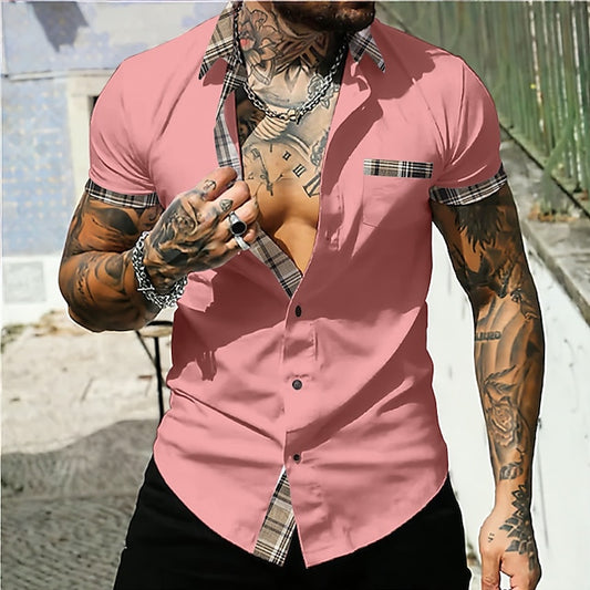 Shirt Casual Men's White Summer Button Up