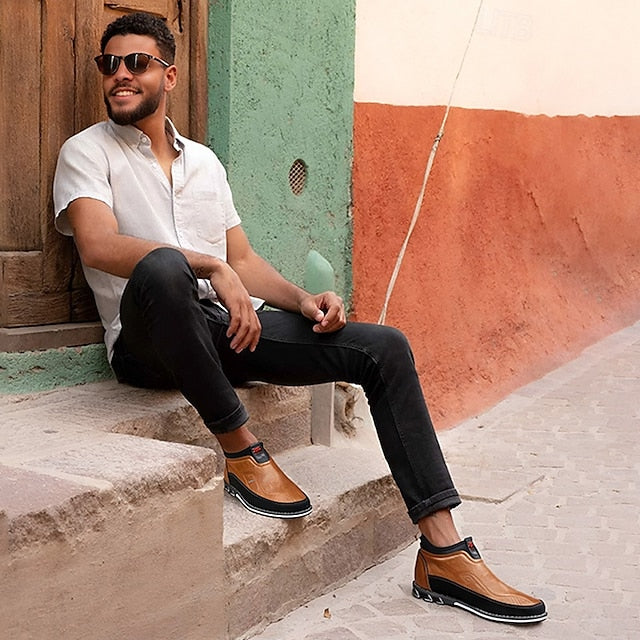 Loafers Suede Driving Men's Slip-On with Flexible Shoes: