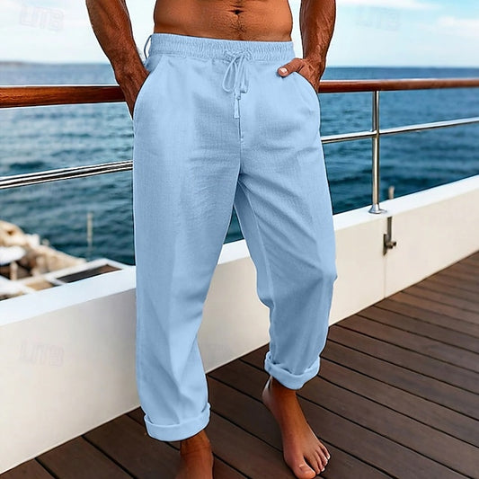 Men's Baggy Trousers Pants Pants Linen Summer Beach Pants