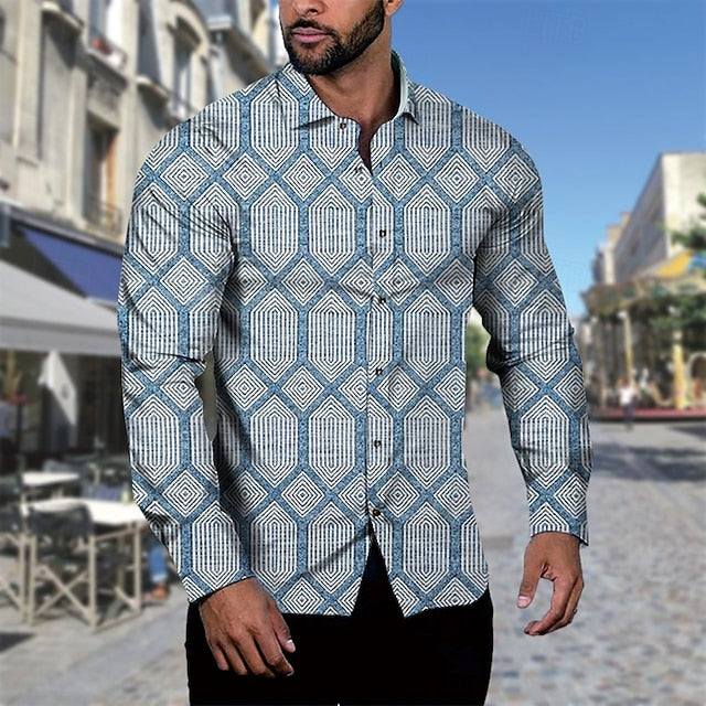 Men's Up Beach Shirt Summer Button Casual