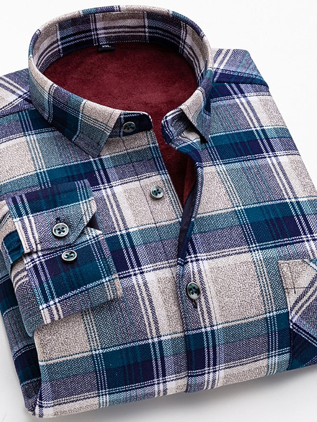 Chevron Vacation Shacket Round Men's / Plaid Striped