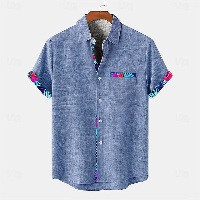 White Linen Beach Casual Shirt Men's