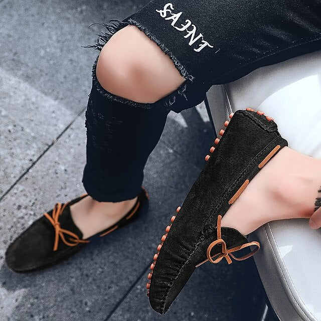Loafers Suede Driving Men's Slip-On with Flexible Shoes: