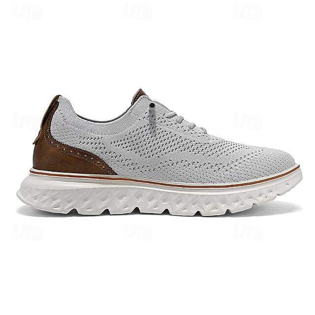 Breathable Men's Sneakers – Lightweight Knit Lace-Up