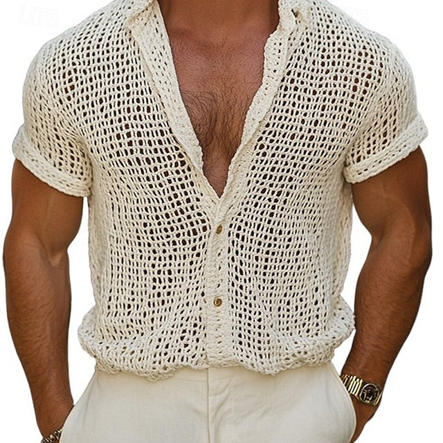 Men's Button Summer Jeans Chambray Shirt