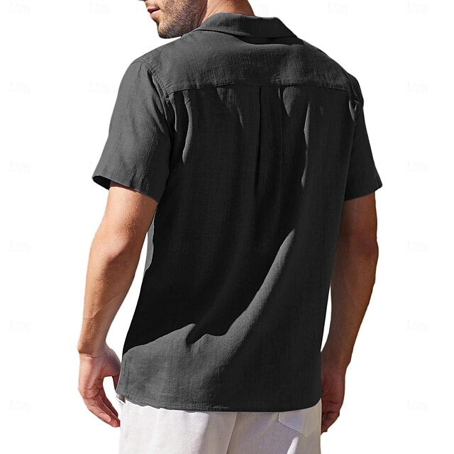 Men's Hawaiian Linen Summer Shirt Beach