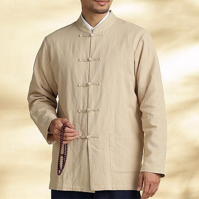 Button Up Casual Linen Men's Shirt Cotton