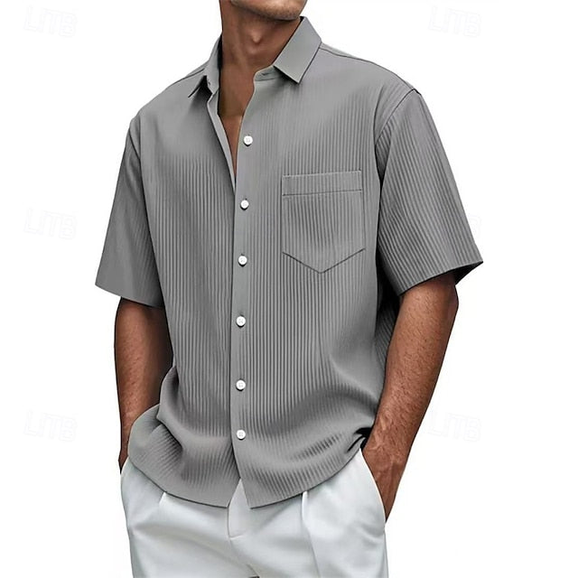 Men's Shirt Up Beach Button Casual Summer