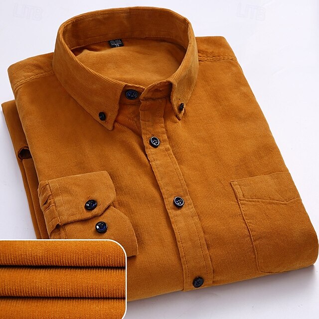 Burgundy Navy Yellow Men's Shirt Flannel Casual