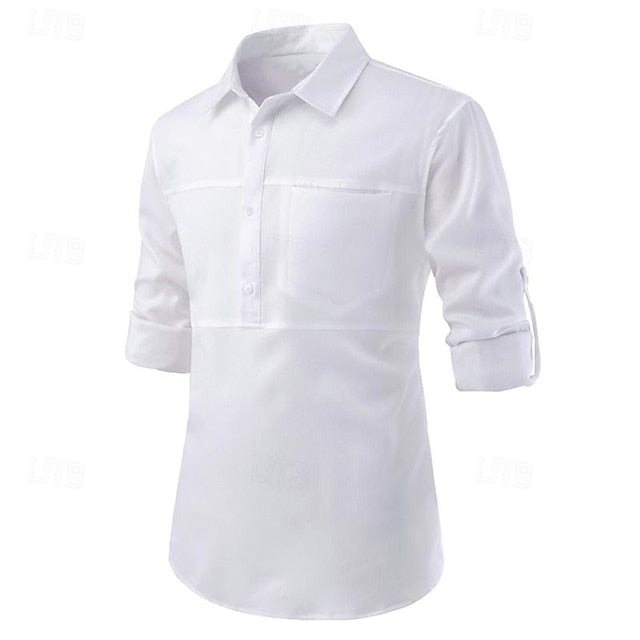 Button Men's Casual Shirt Beach Summer Up