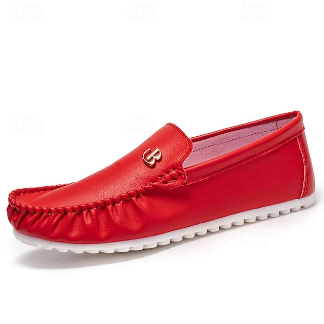 Men's Moccasins Red and Logo Design Elasticized with