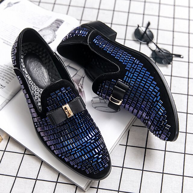 Men's Loafers – Silver Strap Elegant Monk Prom Woven and