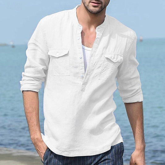 Casual Linen Men's Shirt Cotton