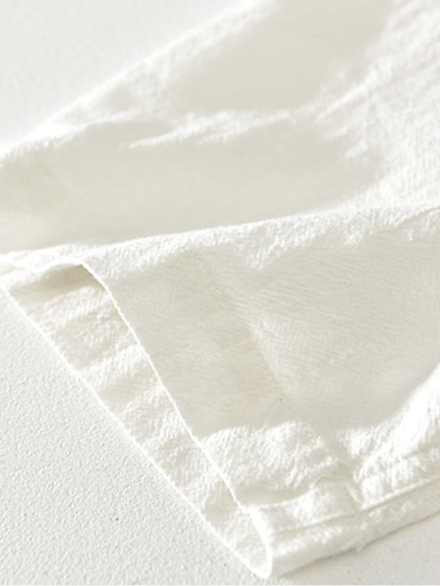 Summer Collar Linen Shirt Wear Beach Band Men's