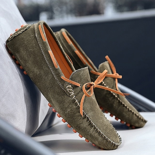 Loafers Suede Driving Men's Slip-On with Flexible Shoes:
