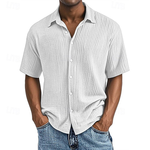 Up Shirt Beach Men's Summer Button Casual