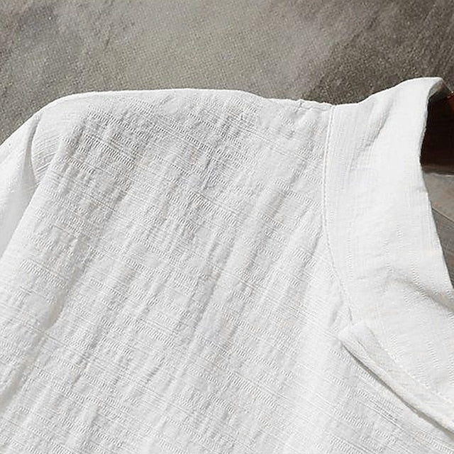 Letter Up Linen Casual Button Shirt Men's