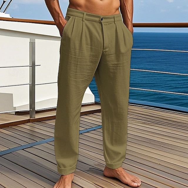 Summer Pants Pants Trousers Pants Men's Beach Pocket Linen