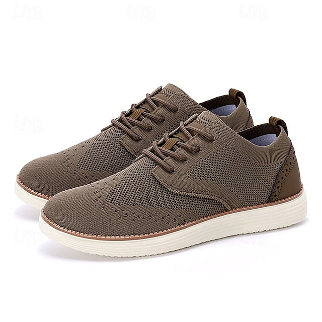 Lace-Up - Sneakers Men's Breathable Brogue Knit Casual