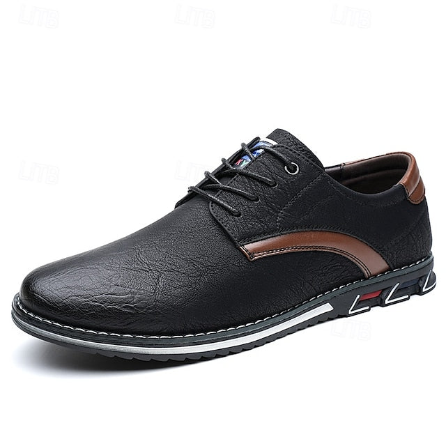 Shoes Everyday Men's Casual – Brown Lace-Up Comfortable