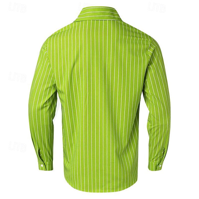 Men's Button Casual Up Shirt Pink Summer