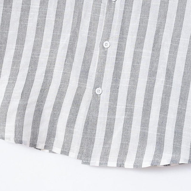 Shirt Summer Casual Beach Men's Up Button