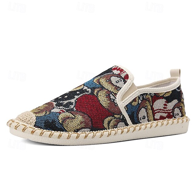 Shoes with Print Canvas Men's Animal Espadrille Slip-On