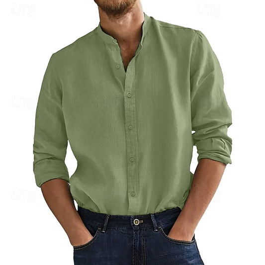 Shirt Men's Collar Beach Summer Wear Band