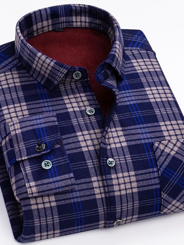 Chevron Vacation Shacket Round Men's / Plaid Striped