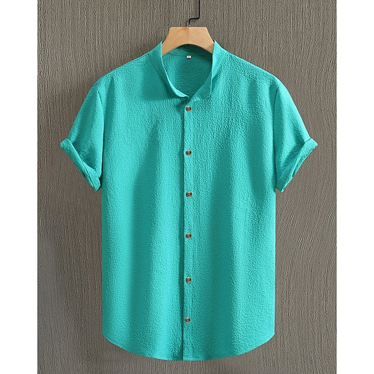 Summer Men's Up Casual Beach Button Shirt