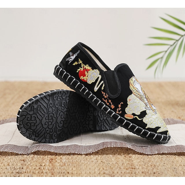 White Espadrille Men's Shoes Slip-On Artistic with