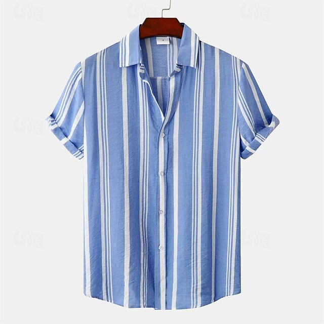 Men's Casual Beach Up Button Summer Shirt