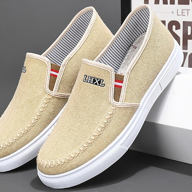 Loafers Men's Canvas Lightweight Slip-On Casual –