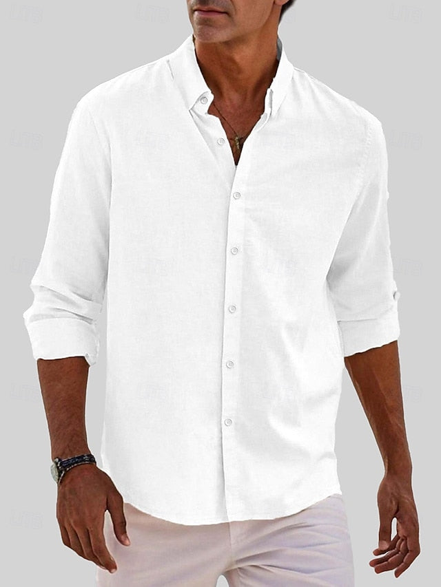 T Classic Long Men's Standard Casual Shirt Fit Beach