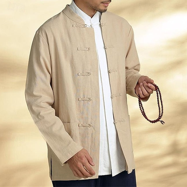 Button Up Casual Linen Men's Shirt Cotton