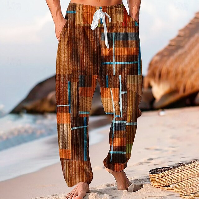 Leg Pants Color Casual Wide Trousers Baggy Men's