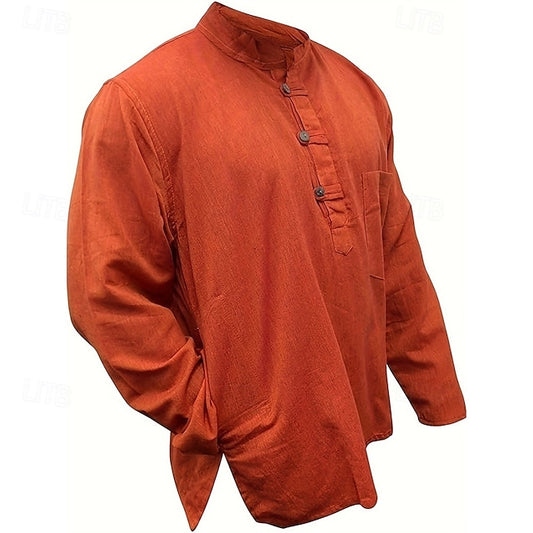 Beach Summer Casual Shirt Men's Up Button