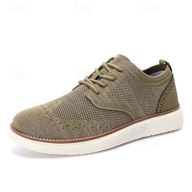 Lace-Up - Sneakers Men's Breathable Brogue Knit Casual